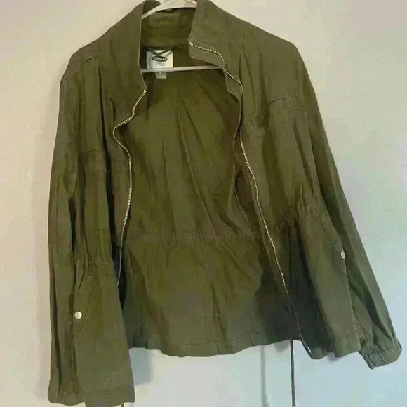 Olive green zip up - Picture 1 of 3